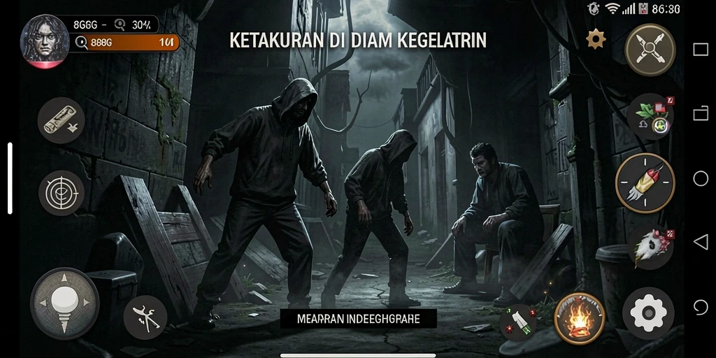 Tampilan gameplay menyeramkan di dunia gelap 8G8G.