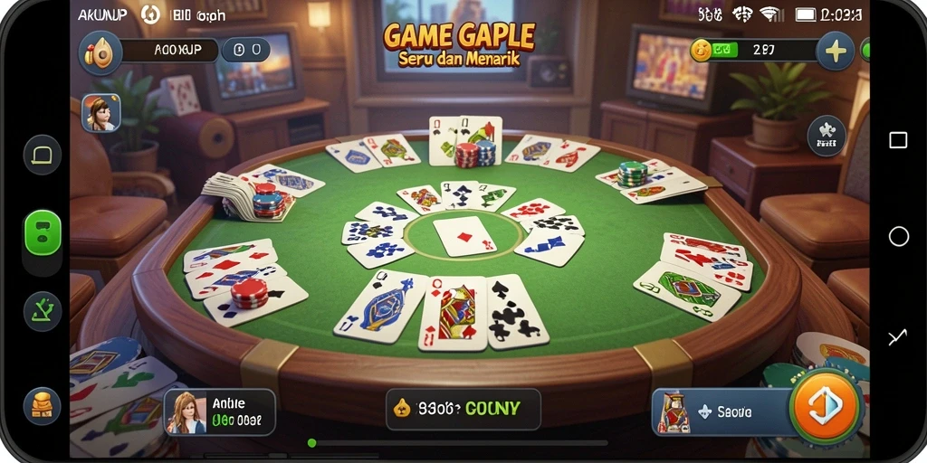 Tampilan menarik gameplay Gaple di AKUNJP.