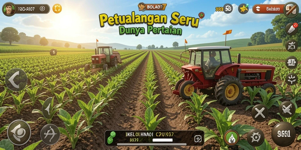 Screenshot gameplay BOLA07 menampilkan keasyikan bertani.