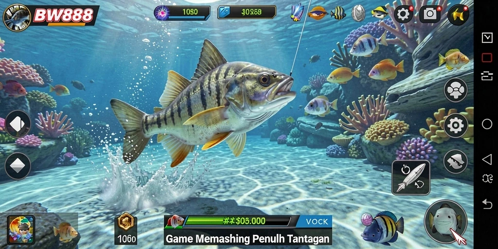 Screenshot utama BW888 menampilkan gameplay memancing yang seru dan grafis yang memukau.