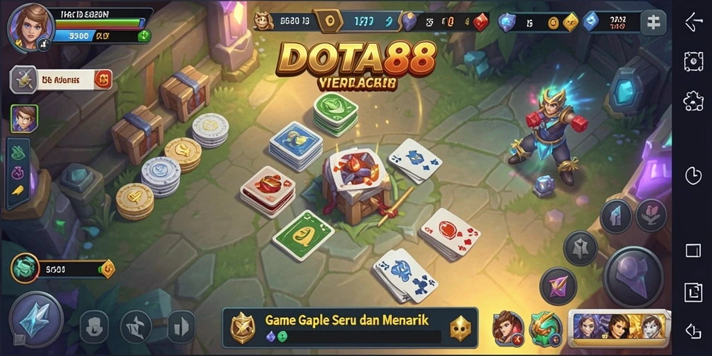 Screenshot menampilkan gameplay Gaple yang seru di DOTA88.