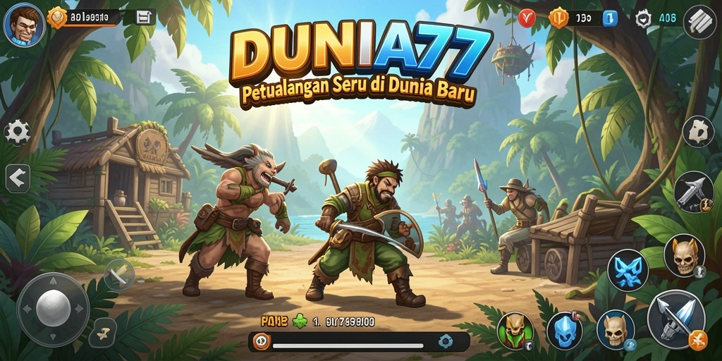 Tampilan gameplay DUNIA77 yang epik saat menjelajahi dunia baru.
