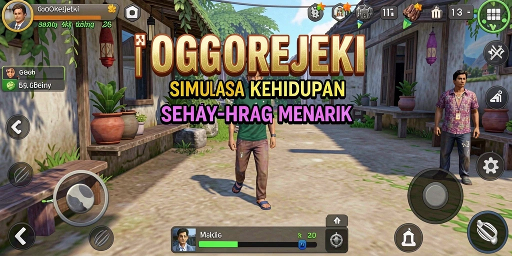 Tampilan menarik dari gameplay GOGOREJEKI yang menampilkan simulasi kehidupan.