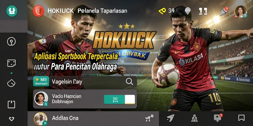 Tampilan layar utama HOKILUCK menunjukkan berbagai pilihan taruhan olahraga.
