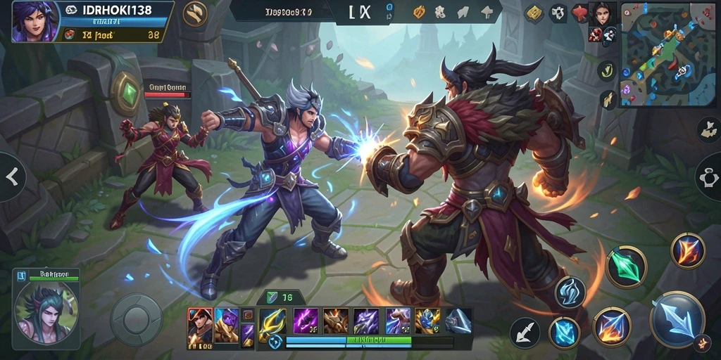 Gameplay mendebarkan dari IDRHOKI138 dalam pertarungan MOBA.