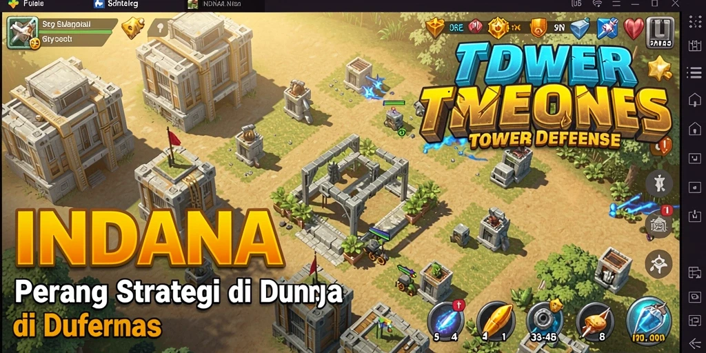 Tampilan menarik gameplay Tower Defense yang mendebarkan.