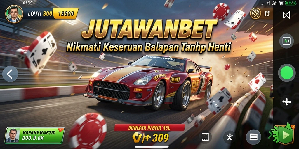 Gambaran gameplay balapan seru di JUTAWANBET.