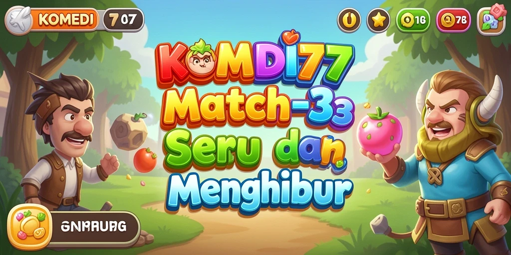 Tampilan gameplay seru dari KOMEDI77 dengan elemen Match-3 yang menarik.