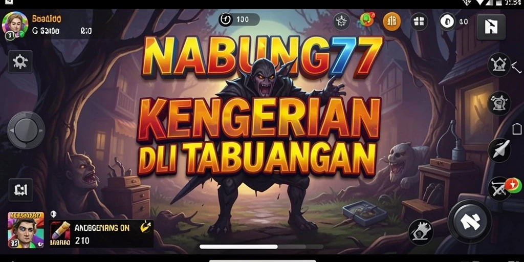 Screenshot permainan NABUNG77 menampilkan suasana horor yang mengintimidasi.