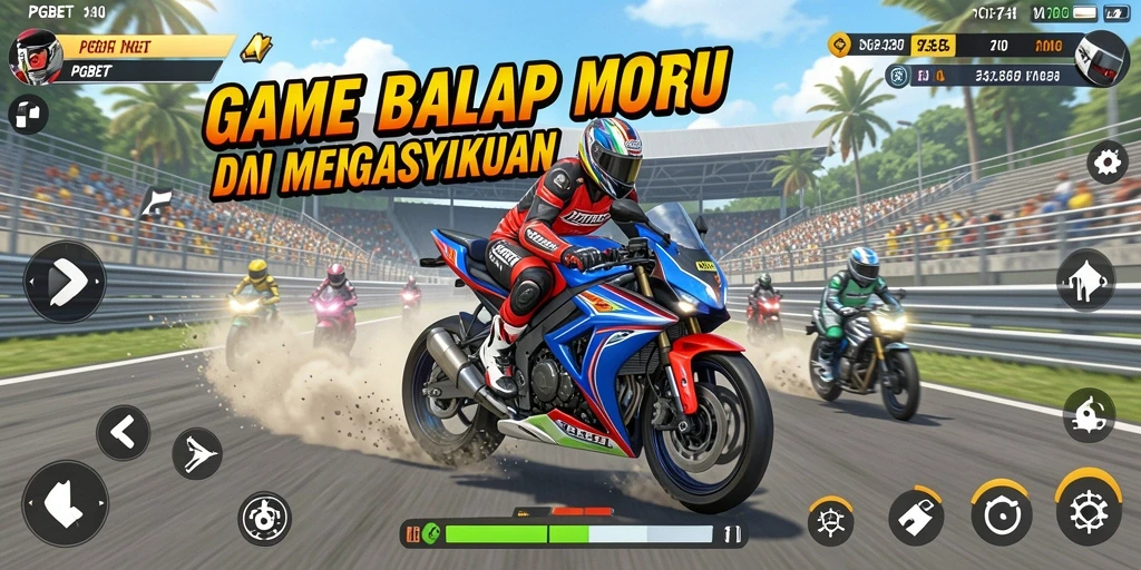 Screenshot utama PGBET menampilkan adrenalin balap motor yang mendebarkan.