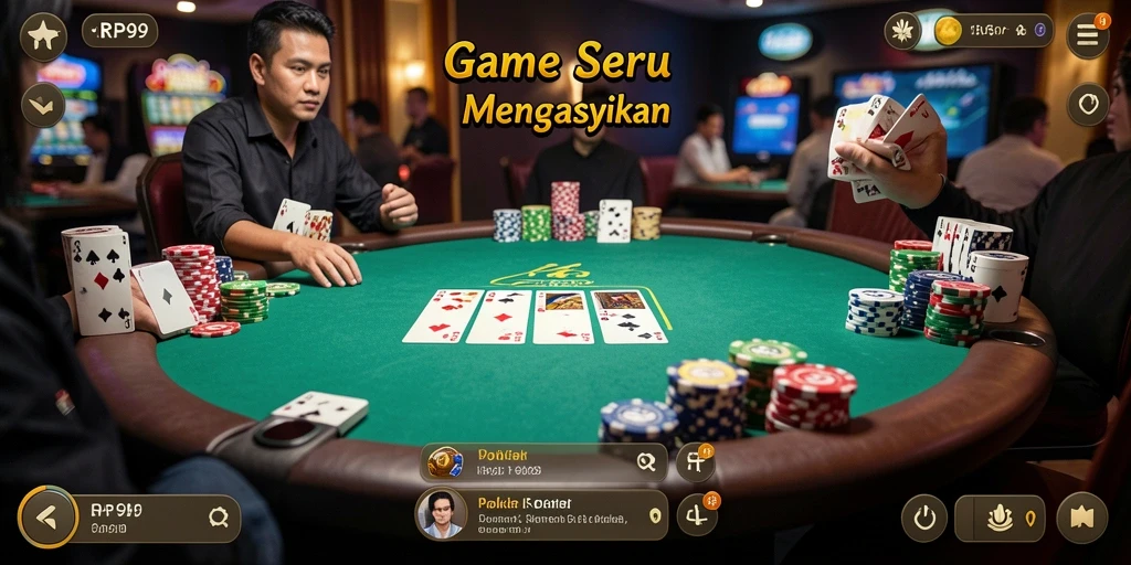 Screenshot gameplay Poker yang mendebarkan di RP99.