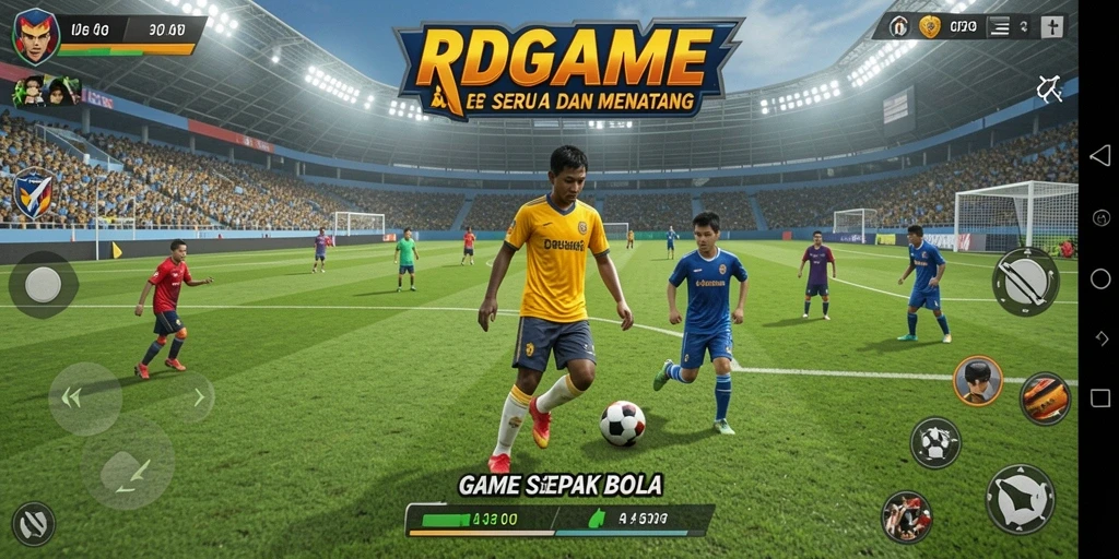 Tampilan menarik dari gameplay seru RPGAME yang penuh aksi sepak bola.