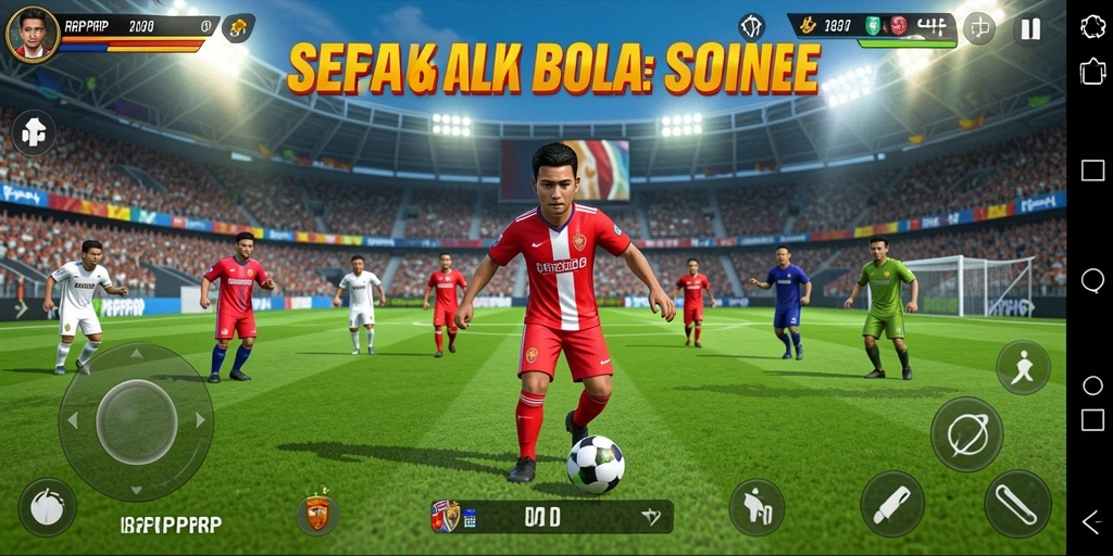 Tampilan gameplay yang menegangkan di lapangan sepak bola.