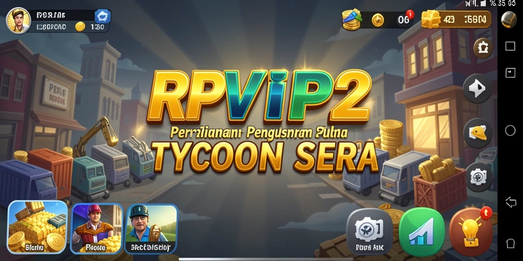 Tampilan gameplay RPVIP2 yang menarik dan interaktif dalam membangun bisnis.