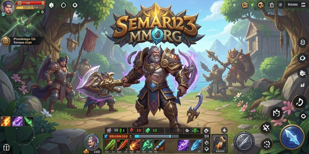 Tampilan layar permainan <strong>SEMAR123</strong> menunjukkan pertempuran epik di dunia MMORPG.