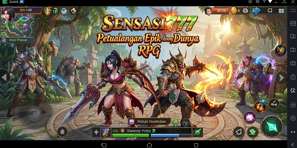 Tangkapan layar gameplay SENSASI777 menampilkan pertempuran seru dan grafis fantastis.