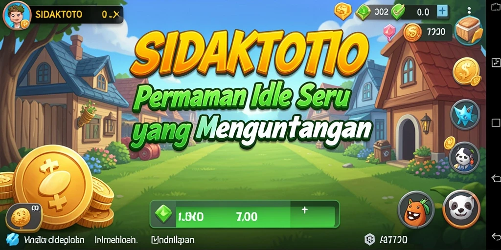 Tampilan gameplay yang menarik dari SIDAKTOTO dengan berbagai fitur Idle.