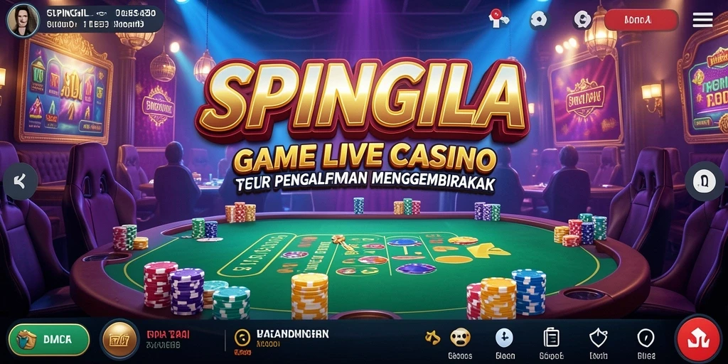 Screenshot gameplay SPINGILA yang menampilkan aksi dealer dalam permainan Live Casino.