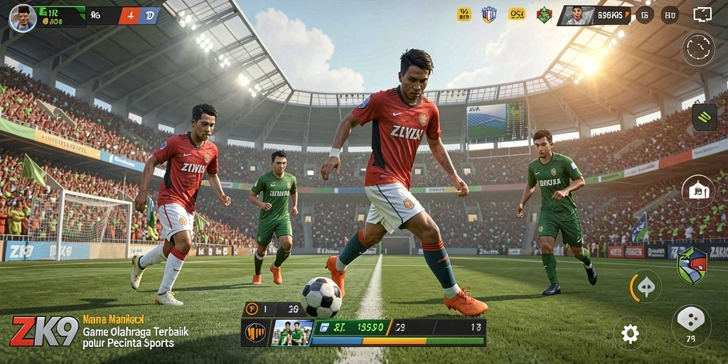 Gameplay seru di ZK9, menampilkan aksi olahraga mendebarkan.
